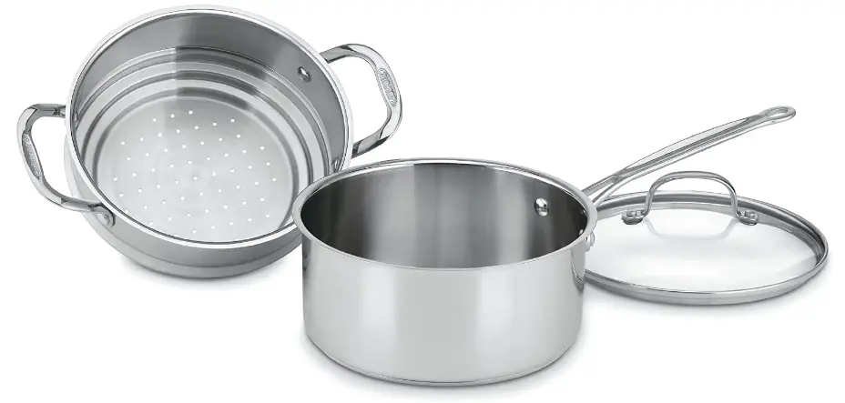Cuisinart 77-35CG Chef's Classic Brushed Stainless 3-Piece 3-Quart Steamer