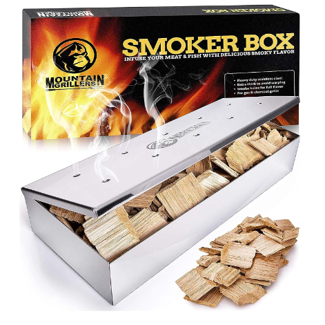 Mountain Grillers Smoker Box for Wood Chips Use a Gas or Charcoal BBQ Grill