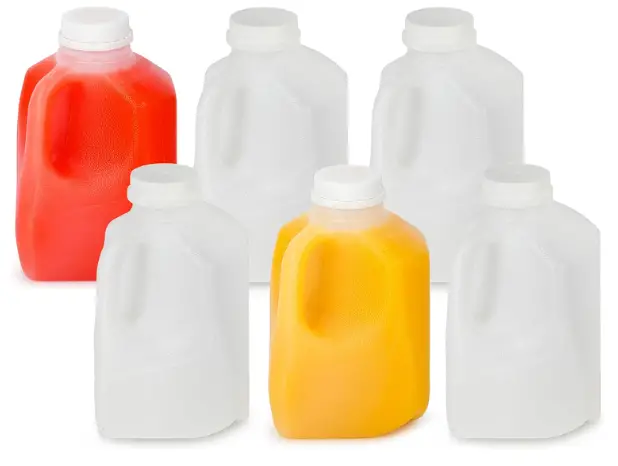 CUNTAIN Juice Bottles – Set of 6 HDPE Plastic Juice Bottles