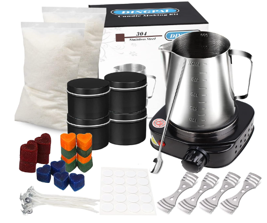 DINGPAI Complete Candle Making Supplies with Hot Plate
