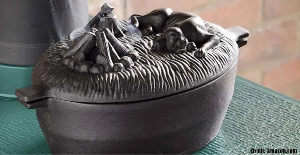 Sleeping Dog Cast Iron Wood Stove Steamer