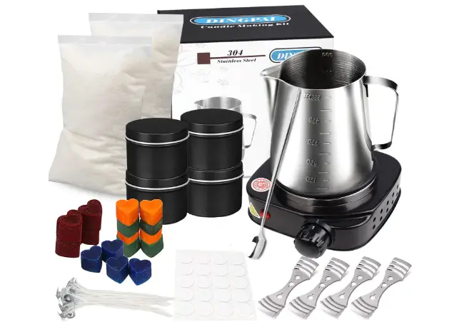 DINGPAI Complete Candle Making Supplies with Hot Plate