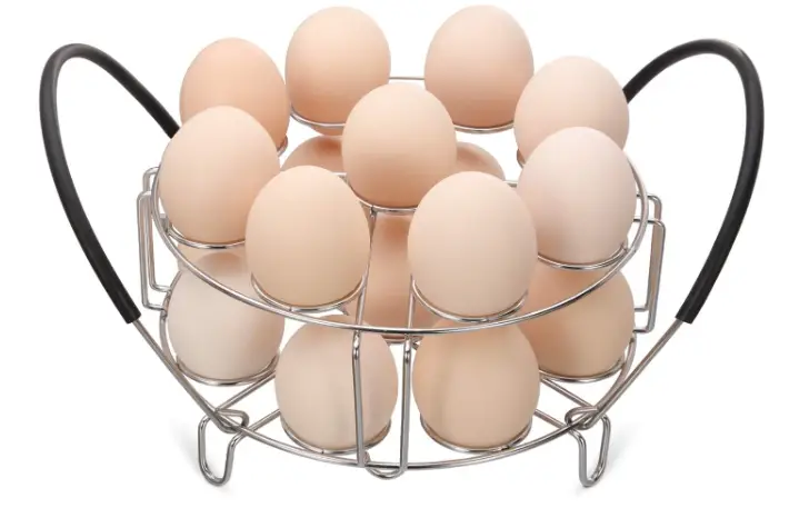 Aozita Multipurpose Stackable Egg Steamer Rack Trivet with Heat Resistant Silicone