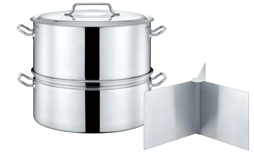CONCORD Extra Large Outdoor Stainless Steel Stock Pot Steamer