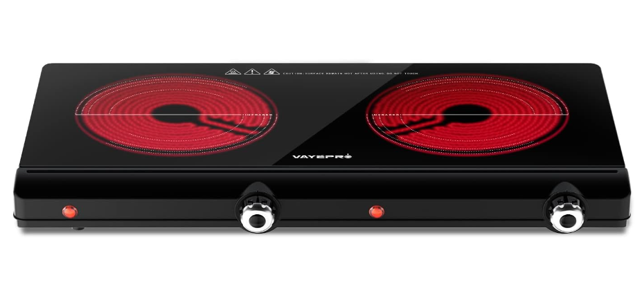 Electric Hot Plate for Cooking, Infrared Double Burner