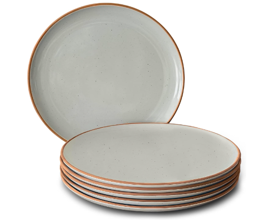 Mora Ceramic Dinner Plates Set of 6, 10 inch Dish Set